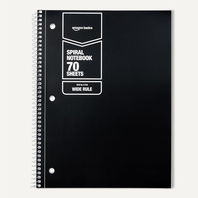 Amazon Basics Wide-Ruled Spiral Notebooks, 70 Sheets - Image 5