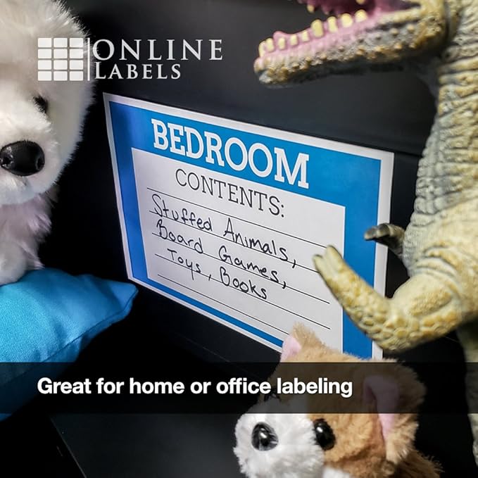8.5 x 5.5 Half-Sheet Shipping Labels - Permanent, White Matte - for FBA, FedEx, UPS - Pack of 50 Labels, 25 Sheets - Inkjet/Laser Printers - Online Labels-DeskLoop Office