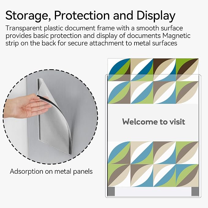10 Pcs 8.5'' x 11'' Rigid Magnetic Sign Holders - Image 4