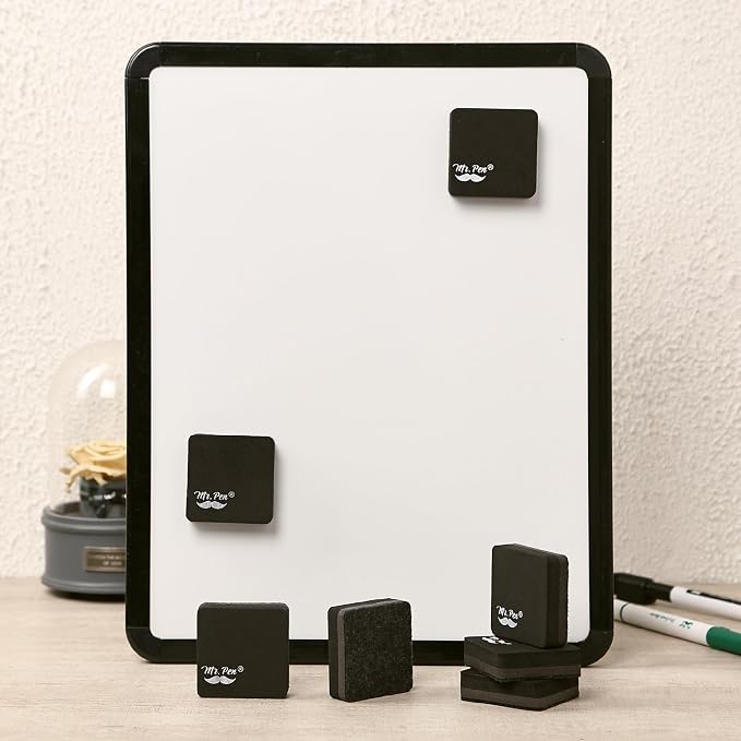 Mr. Pen- Mini Magnetic Dry Erase Erasers, 24 Pack | Black Small Magnetic - Image 6