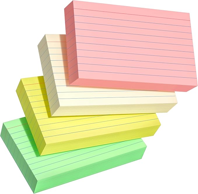 200 PCS Colored Index Cards 3x5, Ruled Index Cards, Flash Cards by YIZUUN