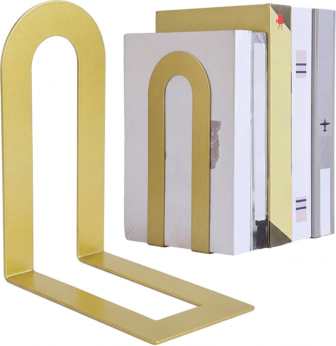 Chunful 6 Pcs Modern Metal Book Ends by Chunful