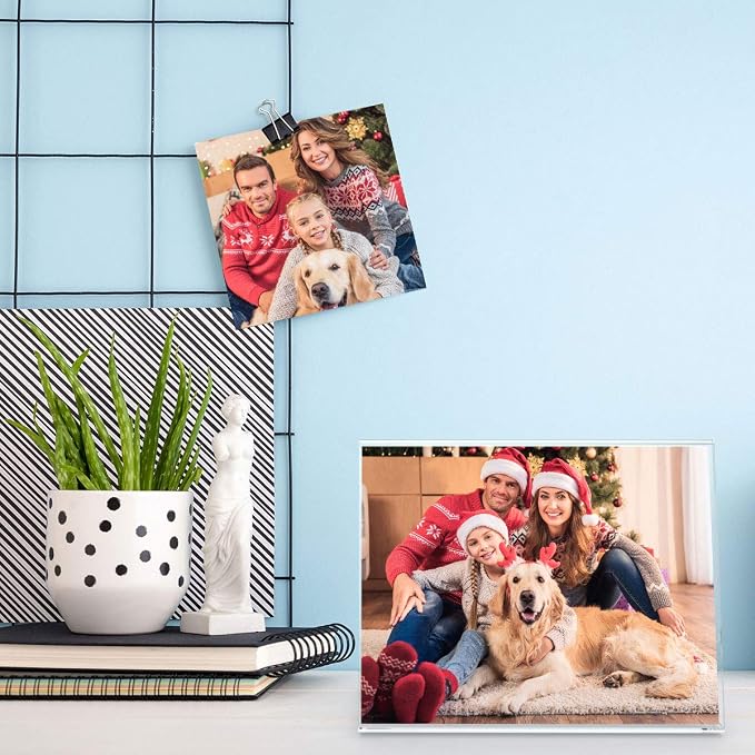 NIUBEE Acrylic Sign Holder 8.5x11 Inches 6 Pack Horizontal, Slant Back Clear - Image 7