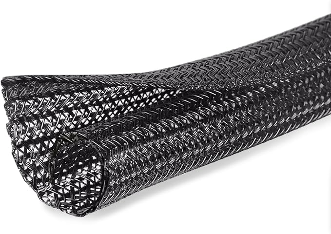 25ft -3/8 inch Cord Protector Cable Sleeve Split Wire Loom Tubing by Moxita