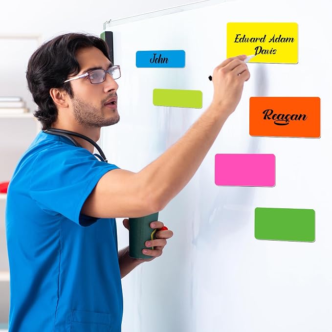 Mimorou 60 Pack 10 Colors Dry Erase Magnetic Labels 3x5 in, 2x4 in, 1x3 in - Image 5