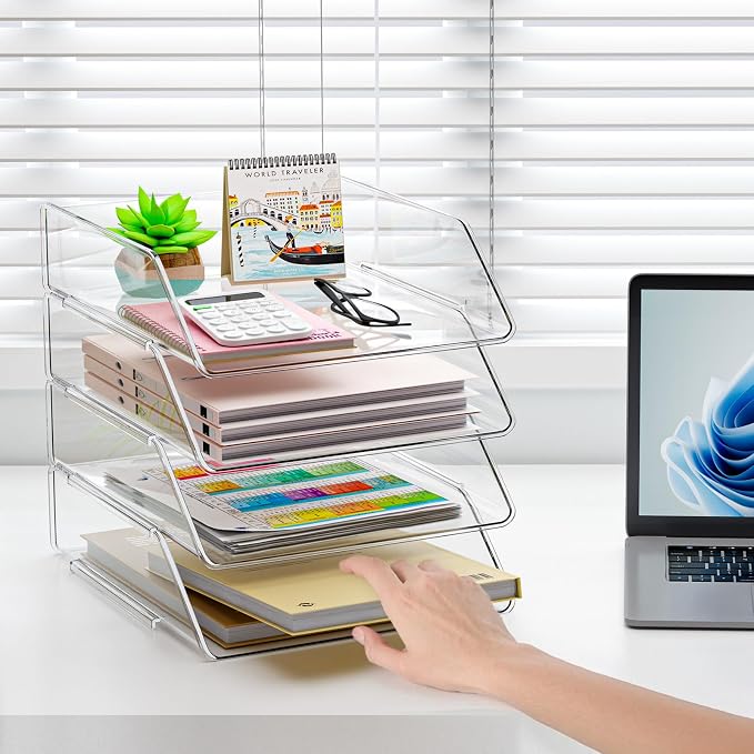 YKLSLH Simple 4 Tier Paper Organizer Letter Tray - Image 8