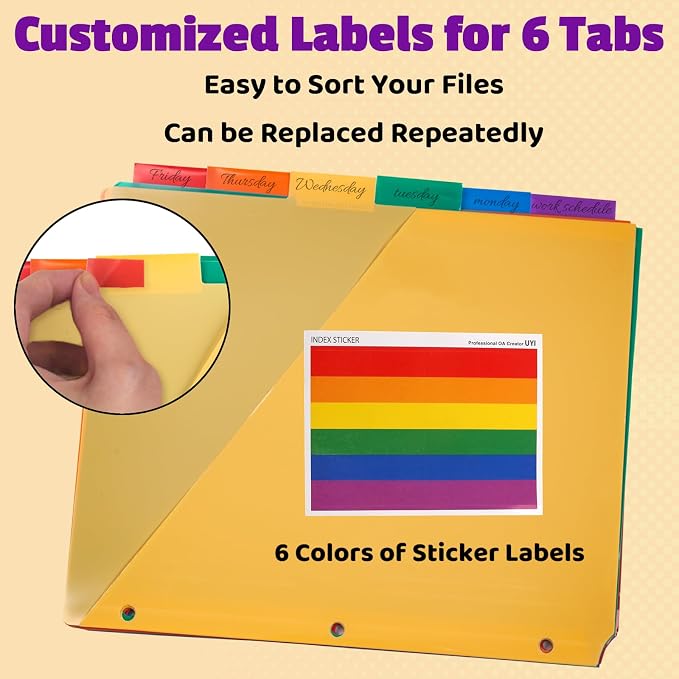 Binder Dividers with Tabs and Pockets, Letter Size - Image 3