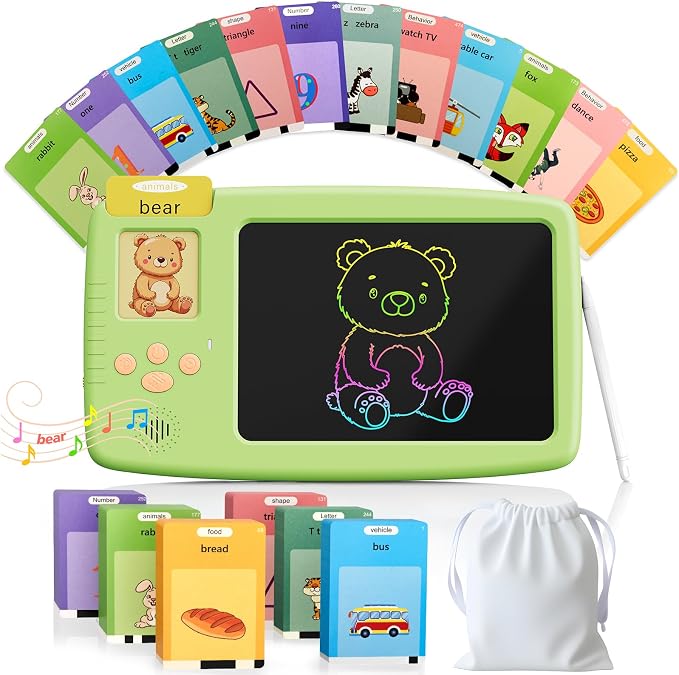 Talking Flash Cards for Toddlers: 2-in-1 LCD Writing Tablet by TALKINGFLASHCARDTOY