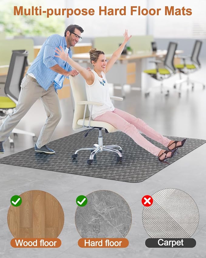 Blvornl Large Office Chair Mat for Hardwood Floor, Rolling Chair Mat for Hard - Image 3