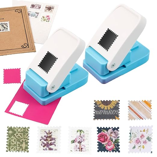 2Pcs/Set Stamp Punch, Stamp Puncher, 1X0.8inch Rectangular Postage Stamps by BAOFALI