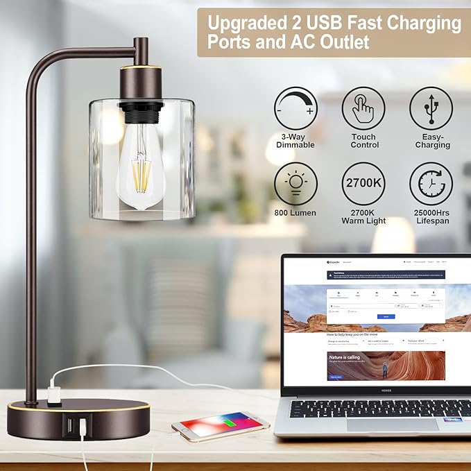 Industrial Touch Table Lamps Set of 2 - Image 4