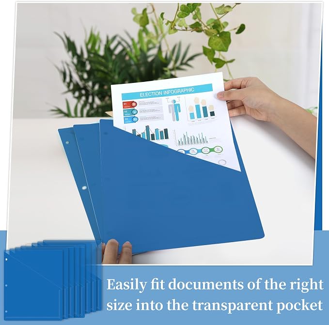 gisgfim 48 Pack Binder Pockets for 3 Ring Clear Pocket Divider Folders for 3 - Image 4