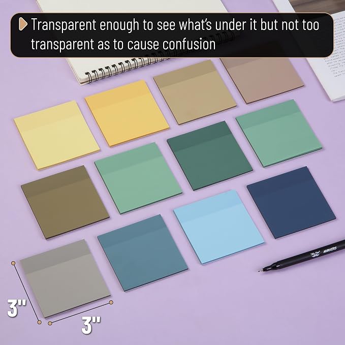 Mr. Pen- Transparent Sticky Notes, 12 Pads, 600 Sheets | See Through - Image 3