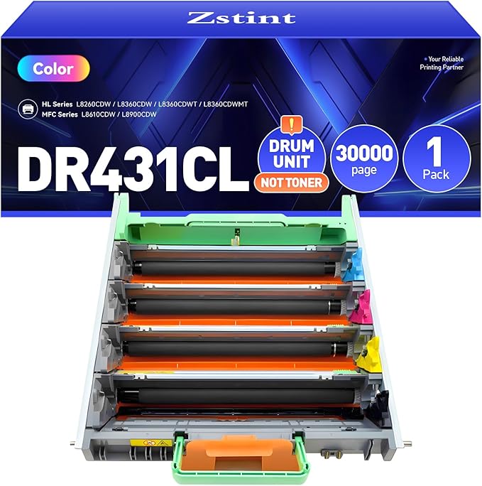 DR431CL Drum Unit Printer High Yield Replacement for Brother DR-431CL Imaging Drum Compatible with HL-L8360CDW MFC-L8900CDW MFC-L8690CDW HL-L8260CDW MFC-L8610CDW MFC-L8905CDW MFC-L9570CDW HL-L8360CDWT-DeskLoop Office