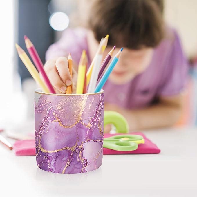 Pen Holder for Desk, Cute Ceramic Pencil Holder, Pen Cup Marker Holder Makeup - Image 7