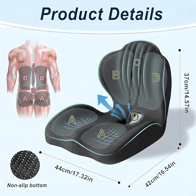 Ergonomic Waist Support and Seat Cushion, 2-in-1 Memory Foam Pad, Hollow Design - Image 2