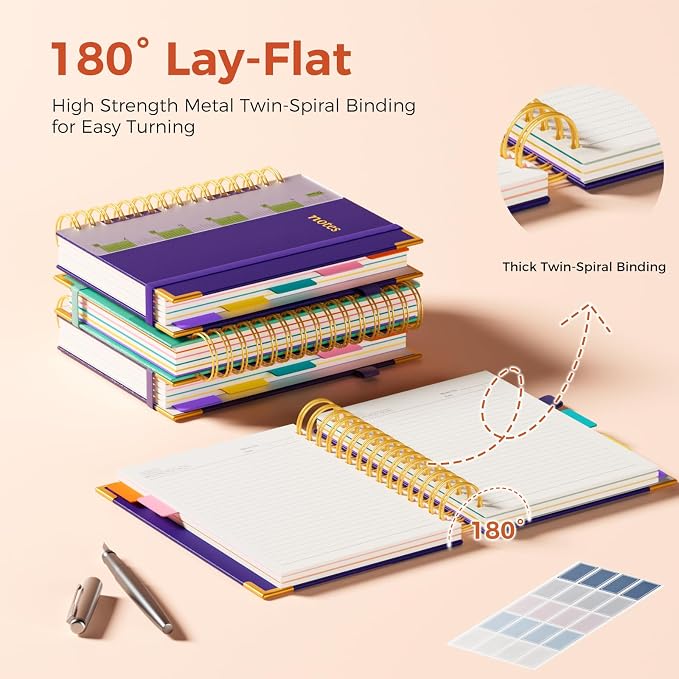 XYark A5 Hardcover Spiral Notebook, 6.3"x8.5" College Ruled Notebooks - Image 3