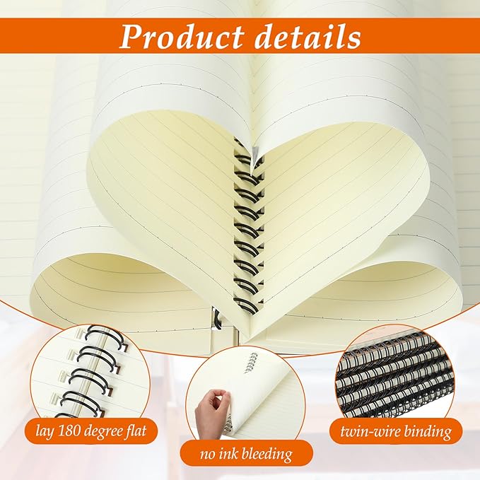 Colarr 60 Pcs A5 Inspirational Spiral Notebook Bulk Appreciation Gift 6x8 Inch Motivational Notepad 100 Page/50sheet Lined College Ruled Journal for Employee Coworker Teacher Nurse (Brown)-DeskLoop Office