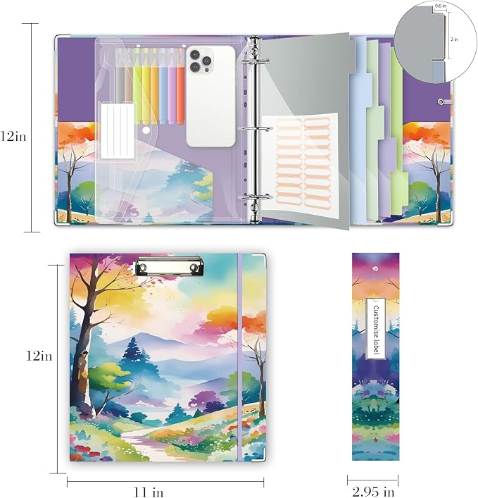 3 Ring Binder 2 Inch for 8.5"x11" Paper, Three Ring Binders - Image 6