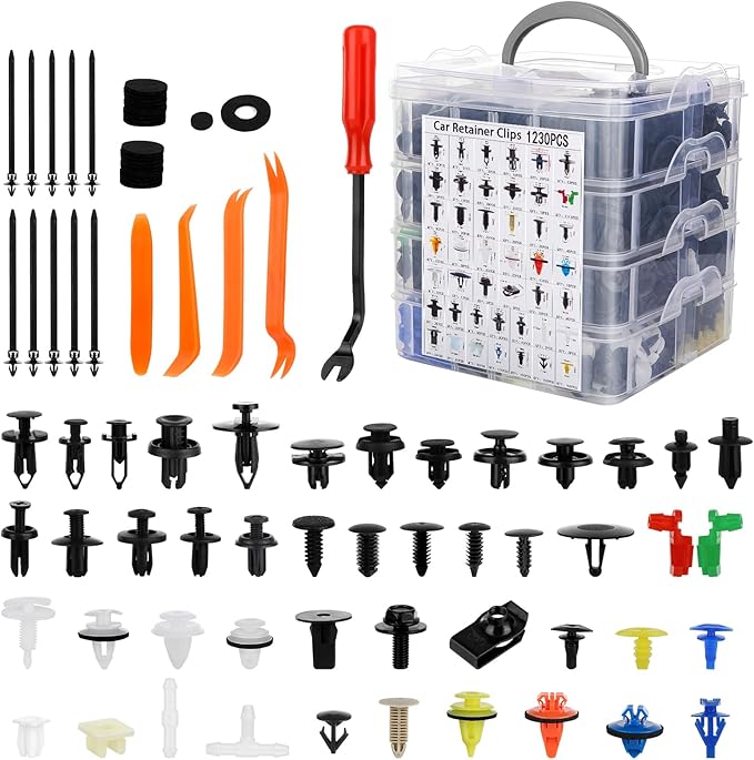 1365Pcs Car Push Retainer Clips Body Clips Plastic Fasteners Kit Fender Rivet by JNLK