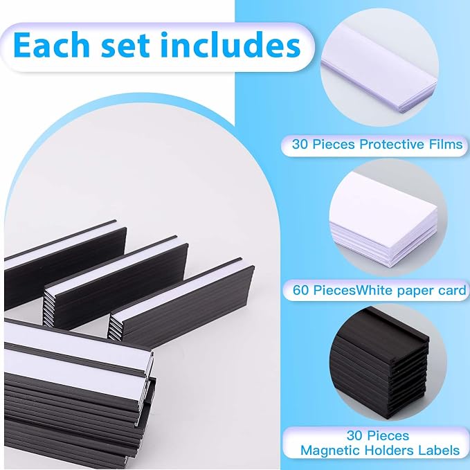 Magnetic Label Holders with Magnets Magnetic Data Card Holders with Clear - Image 6