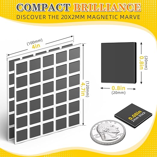 FINDMAG 240pcs Square Magnet Stickers with Adhesive Back, Flexible Self Adhesive Magnets for Crafts, Ideal for Arts, DIY, Office, School, Home, and Wall Hanging-DeskLoop Office