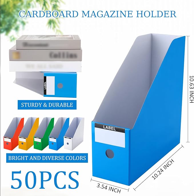 Geyee 50 Pcs Cardboard Magazine Holder Magazine File Holder Magazine Storage - Image 2