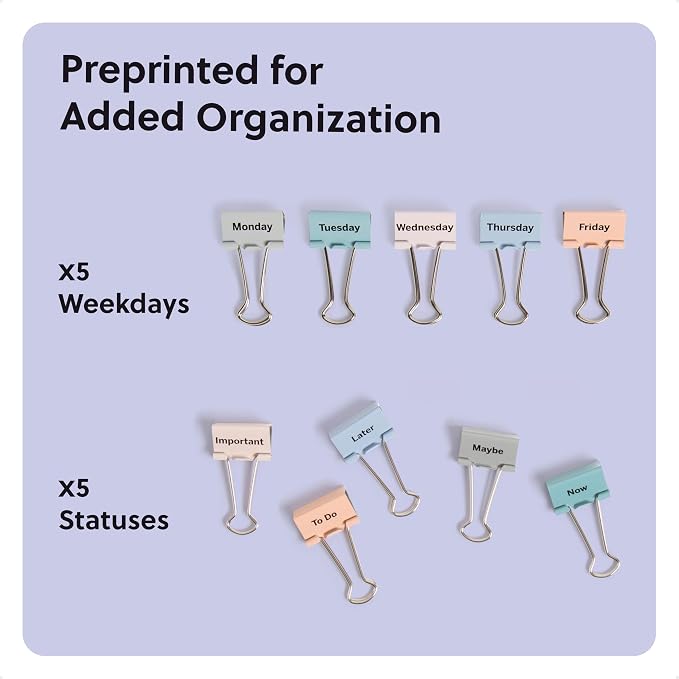 U Brands Binder Clips, 1 1/4 Inch Mini Metal Clamps, Task on Hand Binder Clips - Image 3