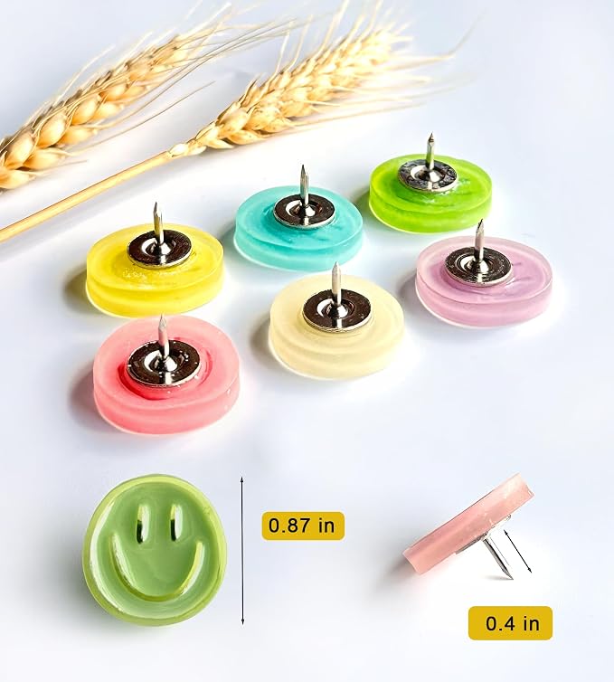 Smiley Face Decorative Push Pins, Cute Bulletin Board Push Pins, Thumbtacks - Image 6