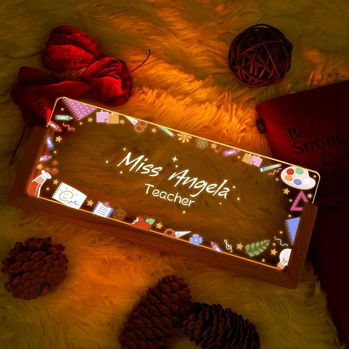 Custom Name Plate for Desk, Personalized Light Up Acrylic Desk Name Plate - Image 2