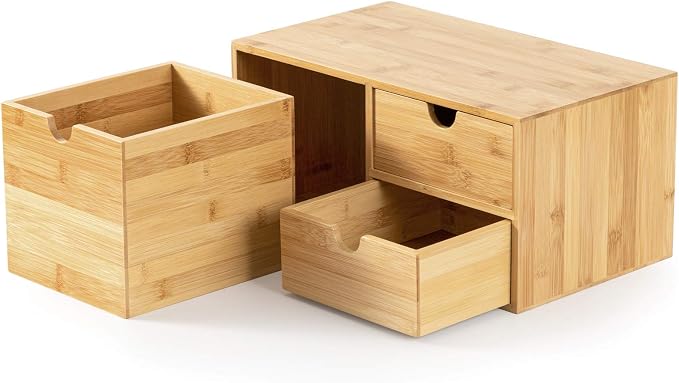 Wisuce Bamboo Desk Drawer Organizer, Desktop Organizer - Image 6