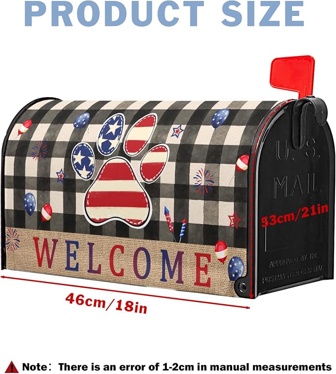 Welcome Patriotic Mailbox Covers Magnetic Standard Size 4th of July Mailbox - Image 4