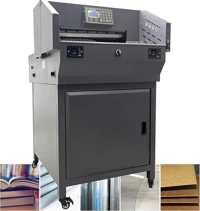 INTSUPERMAI Electric Paper Cutter Heavy Duty Paper Trimmers Guillotine Max. 490 mm /19.29 inch Cutting Length Digital Numerical Control Commercial Paper Stack Cutter Trimmer for Paper Cutting 110V-DeskLoop Office