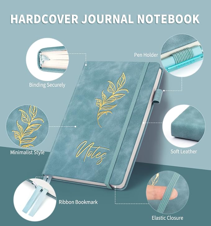 Lined Journal Notebook for Women Men, A5 Hardcover Leather Journals for Writing - Image 2