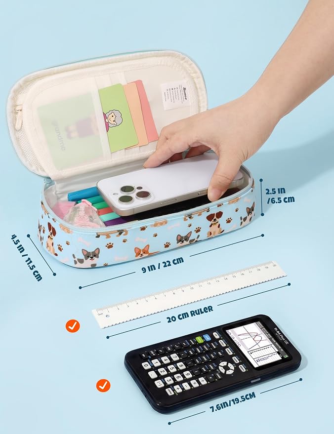 SUNEE Cute Pencil Case, Large Pencil Pouch, Aesthetic Big Pencil Bag - Image 6