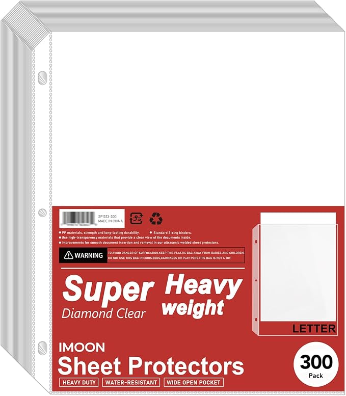 Super Heavyweight 3-Hole Letter Size Sheet Protectors by Unknown