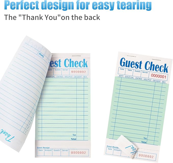 ZPARIK 40 Pack/2000 Tickets Guest Checks Books - Image 4