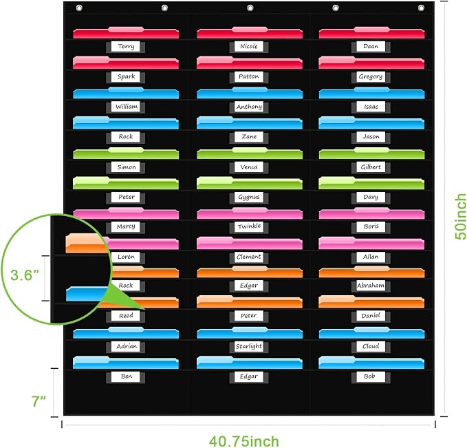 REGELETO 36 Pockets File Storage Pocket Chart - Image 2