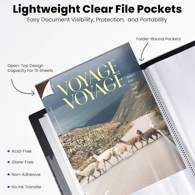 STAGEEK 60-Pocket Portfolio Binder Display 120 Pages, 8.5x11 Binder - Image 4