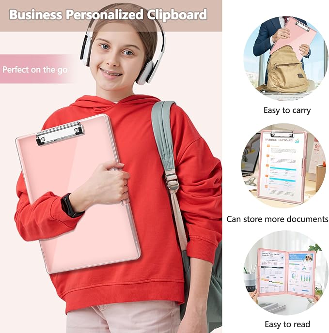 SFLHHDM Clipboard with Storage, Heavy Duty Clip Boards 8.5x11 with 2 Storage - Image 7