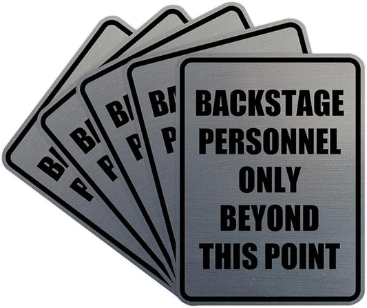 Portrait Round Backstage Personnel Only Beyond This Point Door or Wall Sign by SignsByLITA