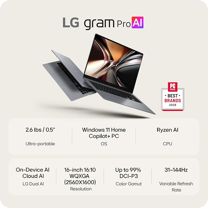 LG gram Pro 16-inch Thin and Lightweight Dual AI Laptop Computer, Windows 11 - Image 2