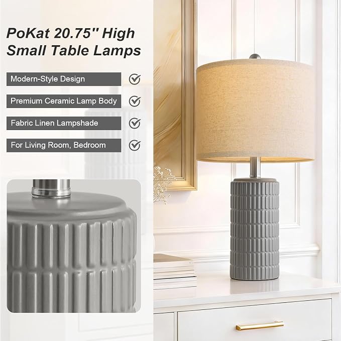 PoKat 20.75'' Ceramic Small Table Lamps - Image 4