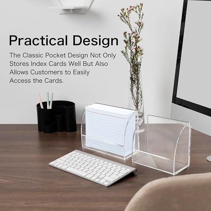 2 PCS 4 X 6 Index Card Holder Clear Acrylic Card Holder - Image 6