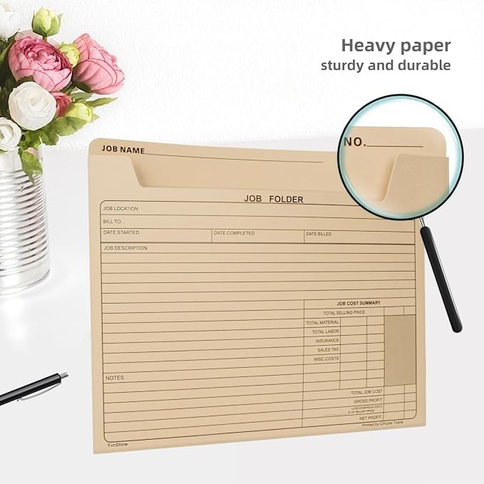 50 Pack Job Folder for Project Management, Heavy Duty Manila File Jacket 10x12 - Image 6
