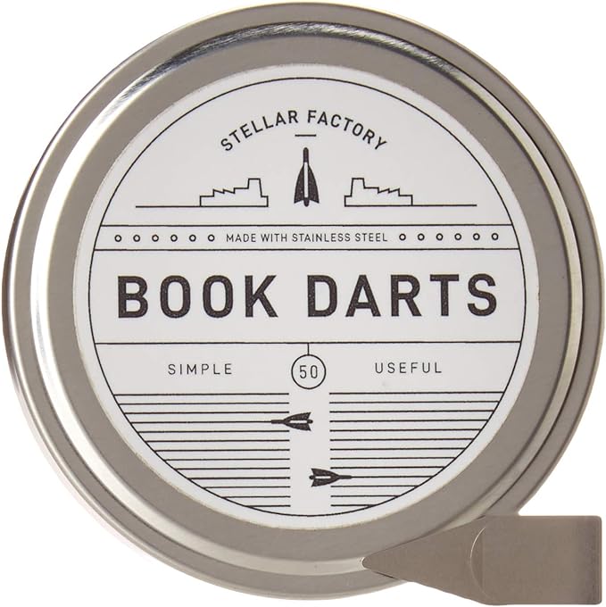 Stellar Factory Book Darts | Stainless Steel Line Marker Bookmarks | 50-Count by StellarFactory