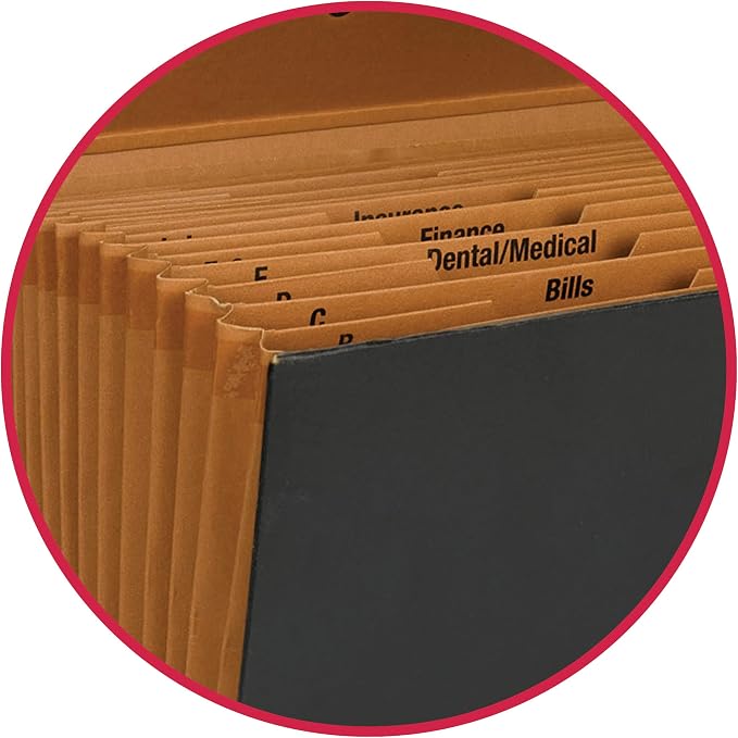 Smead A-Z and Subject Expanding File Box, 19 Pockets, Printed Alphabetic/Subject - Image 3