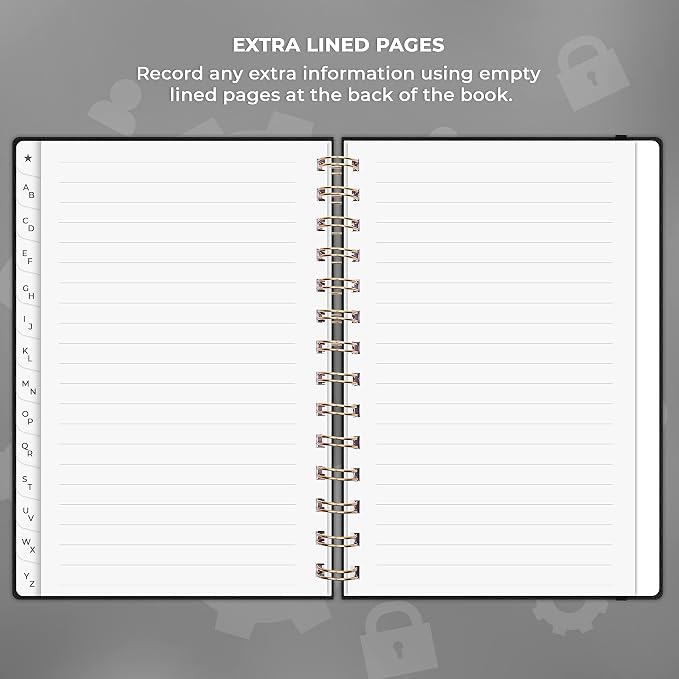 Clever Fox Password Book Spiral – Internet Address & Password Organizer - Image 6