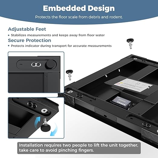36"x36" Industrial Floor Scale, Heavy-Duty Warehouse Scale with Digital Indicator, Accurate Pallet Scale for Postal Luggage Shipping Mailing Weighing, 5000 lb x 1 lb, Black-DeskLoop Office