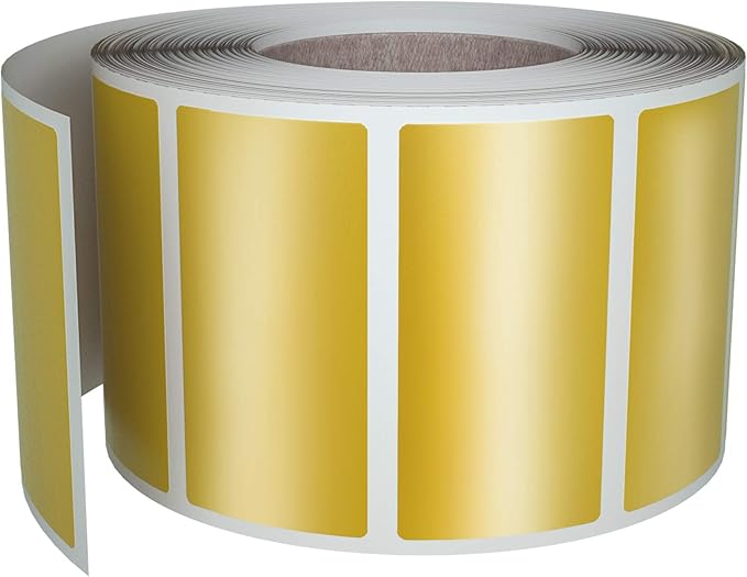 Royal Green Metallic Gold Rectangle Label (40 mm x 19 mm) Metallic Sticker Roll 1.57 inch x 0.75 inch 500 Pack-DeskLoop Office